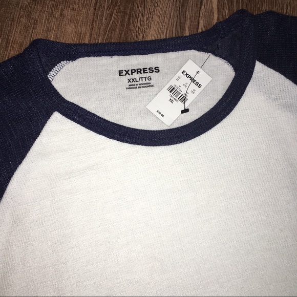 NWT Express Waffle Knit Baseball Shirt Tee XXL - Picture 3 of 5